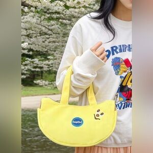NWT Banana Purse Bag - Yellow Canvas Tote Bag with Playful Face Detail